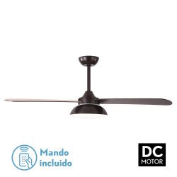 Rumi brown - DC ceiling fan in brown, with LED light and remote control, with summer/winter function