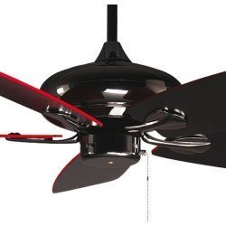 RedWin from Purline By KlassFan a reversible black nickel-plated ceiling fan with black/red blades and ultra design